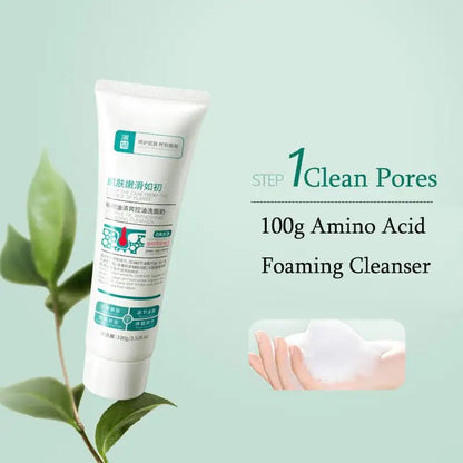 Step 1 of BeautyStarts Anti Acne Removal Kit: Cleanse and unclog pores for effective acne treatment and smoother skin.