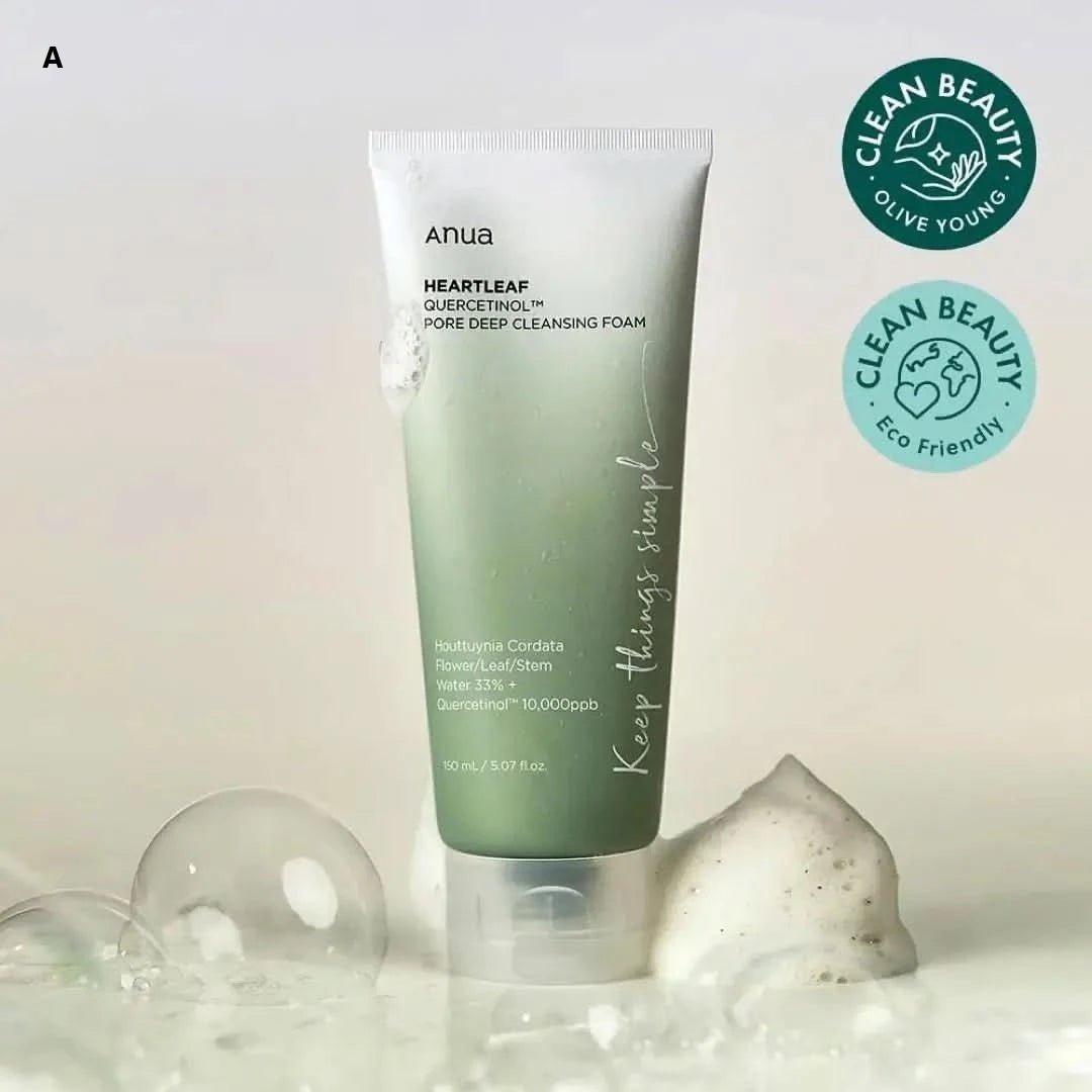 Anua Pore Deep Cleansing Foam by BeautyStarts, designed to deeply cleanse and unclog pores for fresh and smooth skin.