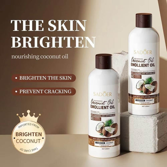 Coconut Oil Skin & Hair Care 250ML – Helps prevent skin cracking and promotes hydration for healthy skin and hair.