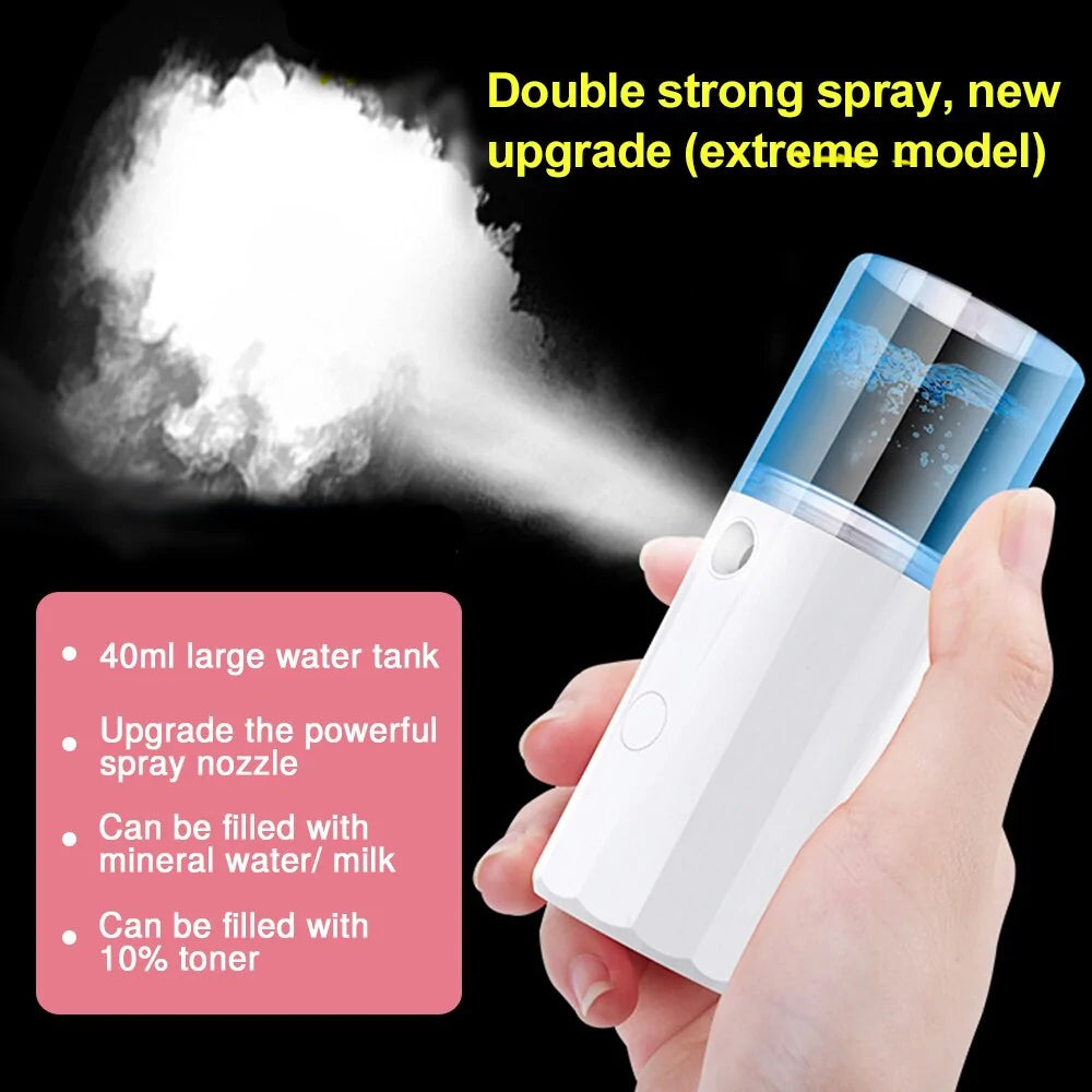 Double Strong Spray Feature – Portable Facial Steamer for Quick Hydration and Refreshing Skin – BeautyStarts